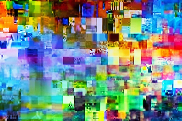 Digital TV glitch on television screen — Stock Photo, Image