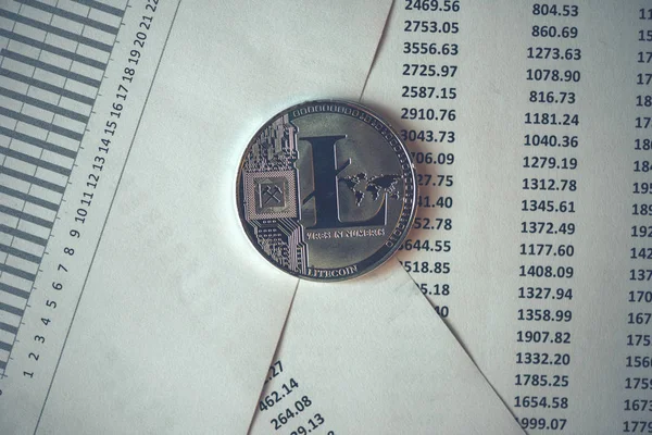 Litecoin cryptocurrency coin — Stock Photo, Image