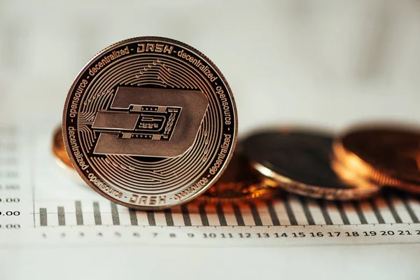 Dash cryptocurrency coin — Stock Photo, Image
