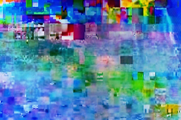 Глюк цифрового телевидения на экране телевизора — стоковое фото