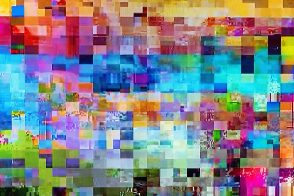 Digital Tv glitch på TV-skärm — Stockfoto
