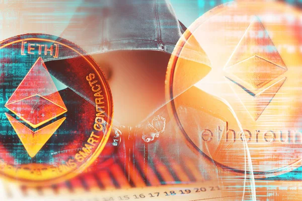 Ethereum kryptowaluta wyszukiwania koncepcyjnego obrazu — Zdjęcie stockowe