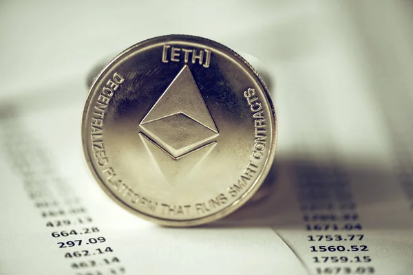 Ethereum cryptocurrency монети — стокове фото