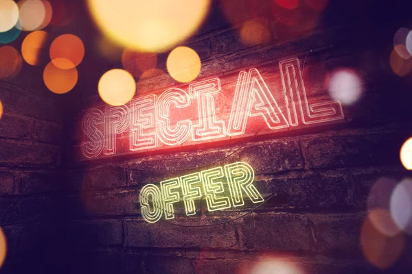 Special offer neon sign — Stock Photo, Image