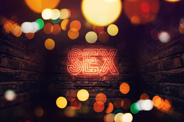 Sexo neon sinal — Fotografia de Stock