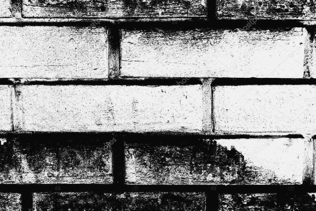 Black and white brick wall pattern as background