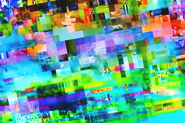 Digital TV glitch on television screen — Stock Photo, Image