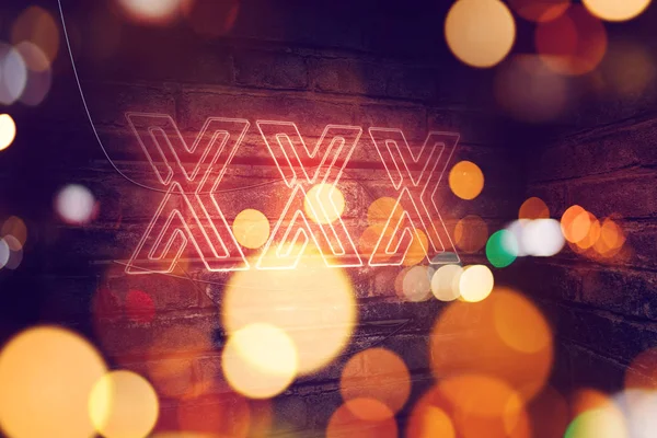 XXX sinal de néon — Fotografia de Stock