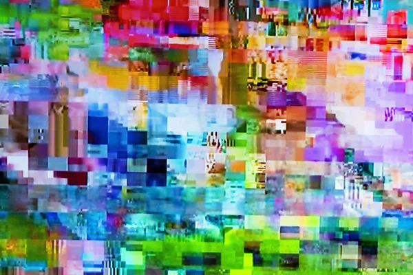 Glitch della TV digitale sullo schermo televisivo — Foto Stock