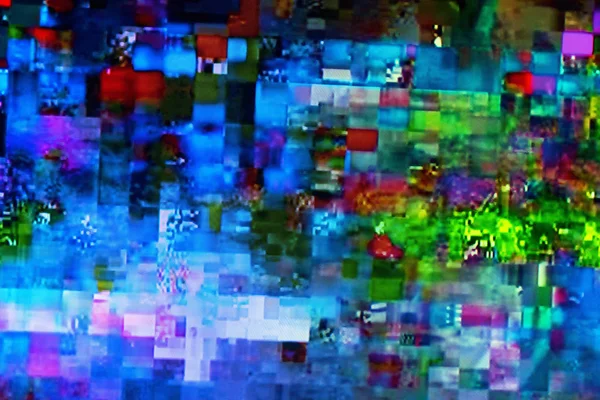 Digital Tv glitch på TV-skärm — Stockfoto