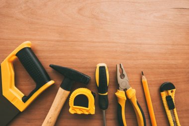 Araçları tamir tamirci ev işi ile Üstten Görünüm