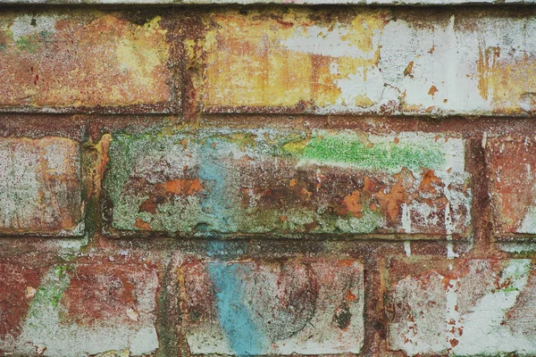 Oude versleten bakstenen muur detail — Stockfoto