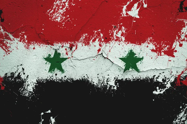 Grunge flagga Syrien — Stockfoto