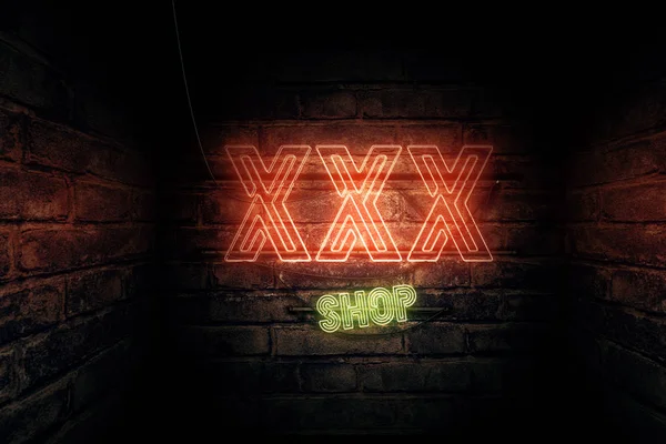 XXX Shop neon sign — Stock Photo, Image