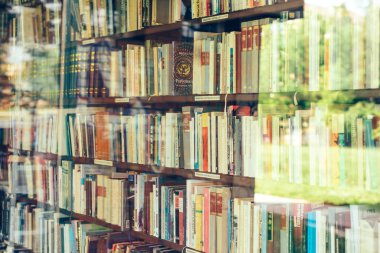 Kütüphanedeki kitaplar.