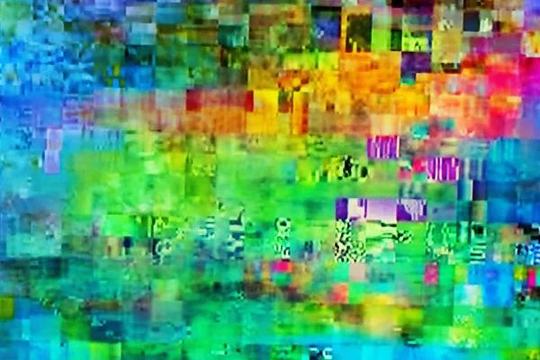 Digital TV glitch on television screen — Stock Photo, Image