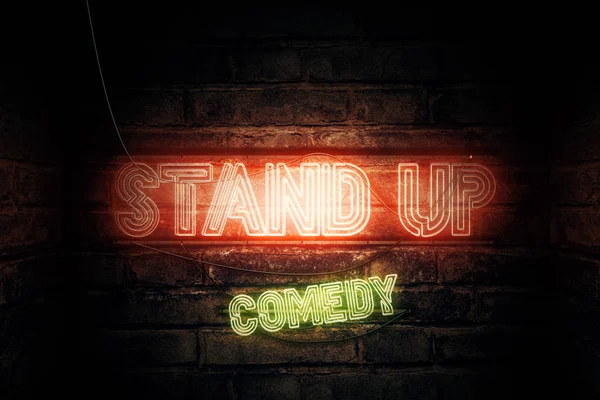 Stand Up Comédia sinal de néon — Fotografia de Stock