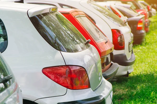 Autos auf grünem Rasen — Stockfoto