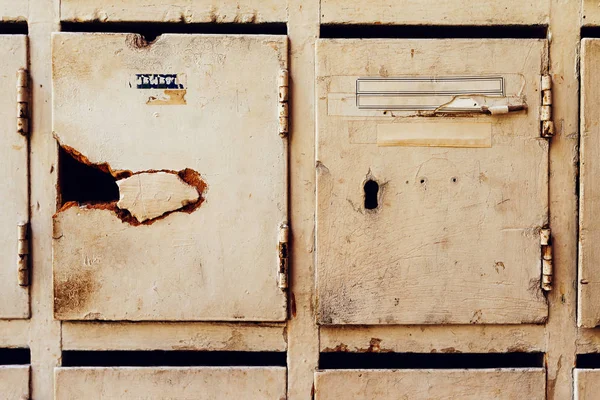 Obsolete Mailboxes Post Letters Old Apartment Building — Stock Photo, Image