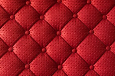 Düğme deseni ile canlı sentetik deri malzeme