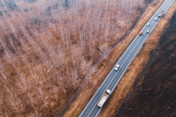 交通道路交通の空中ビュー — ストック写真