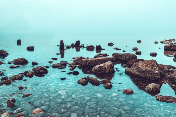 Lake Bohinj misty dawn — Stock Photo, Image