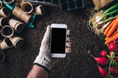 Akıllı telefon organik homegrown üretmek için alay