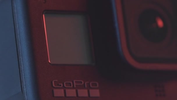 Νόβι Σαντ Σερβία Φεβρουαρίου 2020 Gopro Hero Μαύρη Κάμερα Δράσης — Αρχείο Βίντεο