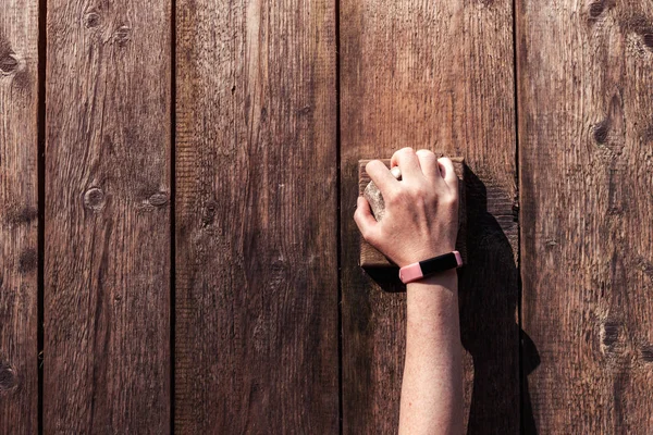 Serbest Tırmanış Duvarı Antrenmanı Yakın Çekim — Stok fotoğraf