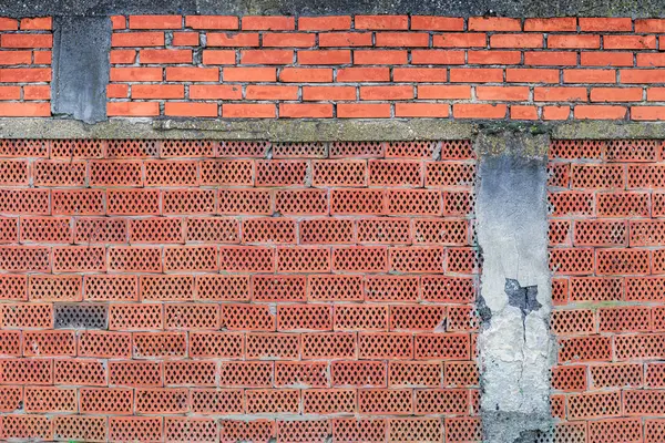 Fond Mural Briques Texture Surface Usée Briques Rouges — Photo