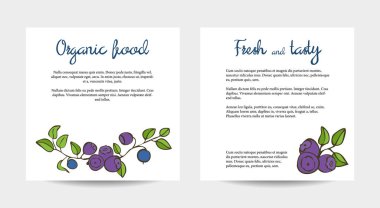 İki kart ile yaban mersini tasarım