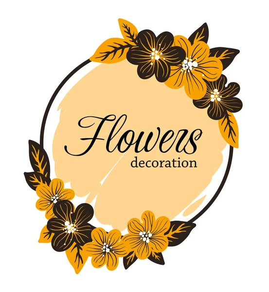 Círculo floral decorativo para o seu design —  Vetores de Stock