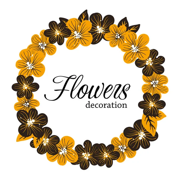 Círculo floral decorativo para o seu design —  Vetores de Stock