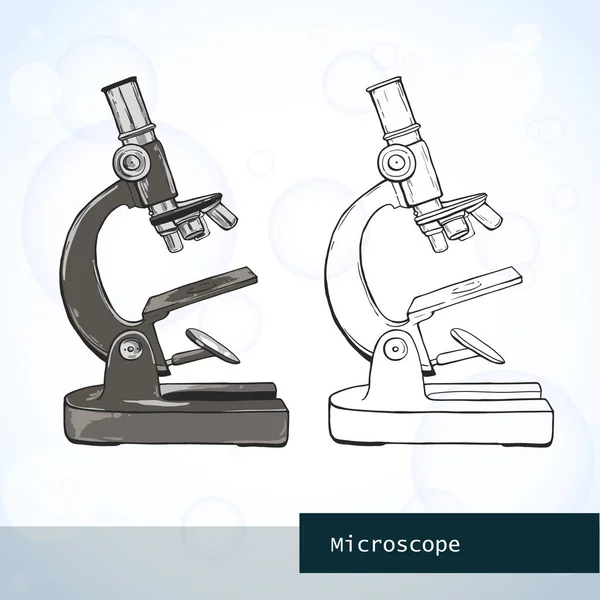 Optisches Mikroskop im Skizzenstil — Stockvektor