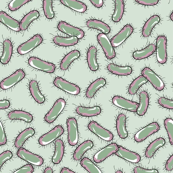 Seamless mönster med bakterier former — Stock vektor