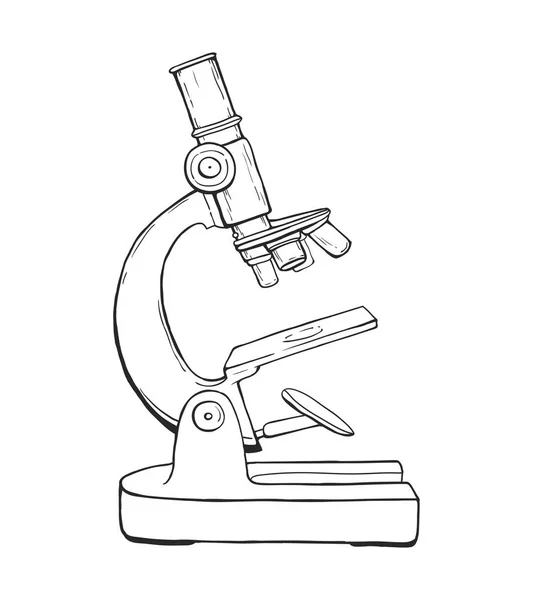 Linienvektordarstellung des Mikroskops. Logo des Mikroskops — Stockvektor