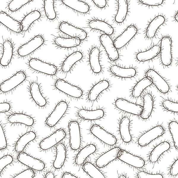 Seamless mönster med bakterier former — Stock vektor