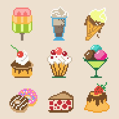 Küme farklı piksel tatlılar