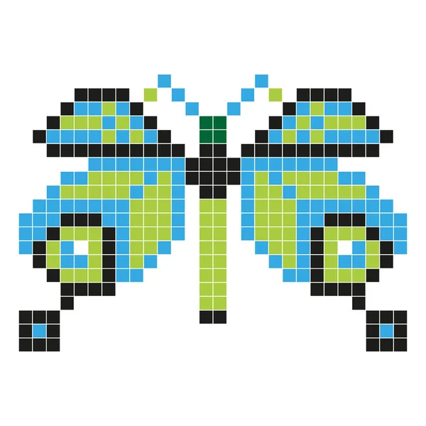 Papillon, style pixel art — Image vectorielle