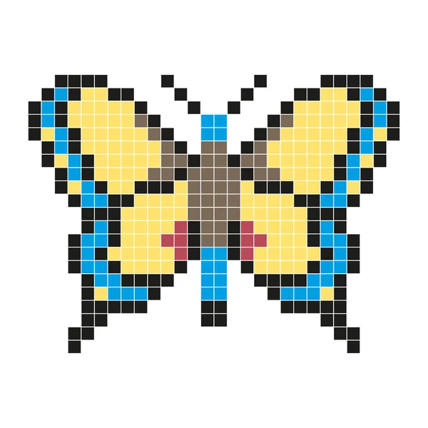 Schmetterling, Pixel Art Stil — Stockvektor