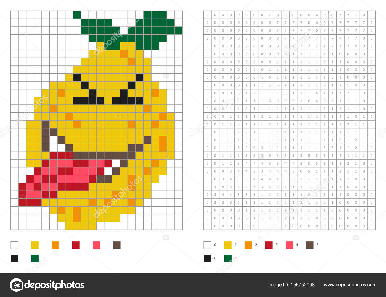 Bambini colorare pagina pixel da colorare con limone divertente — Vettoriale Stock