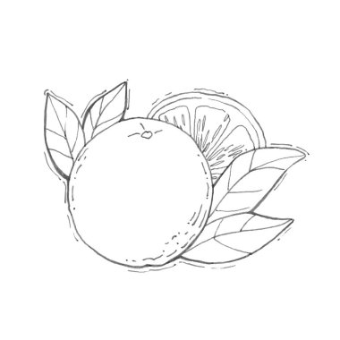 Turuncu. Mutlu Noeller boyama sayfası. Siyah beyaz arka plan. Çocuklar için boyama sayfası.