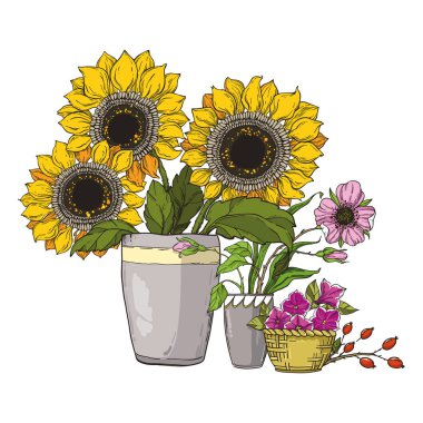 Ayçiçeği ile buket