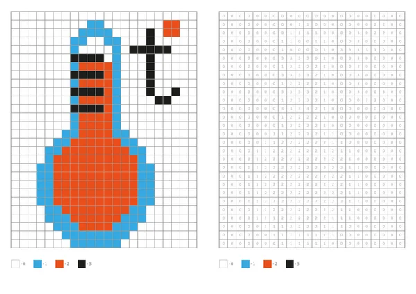 子供の着色ページ ピクセルの着色温度計 ベクターイラスト — ストックベクタ