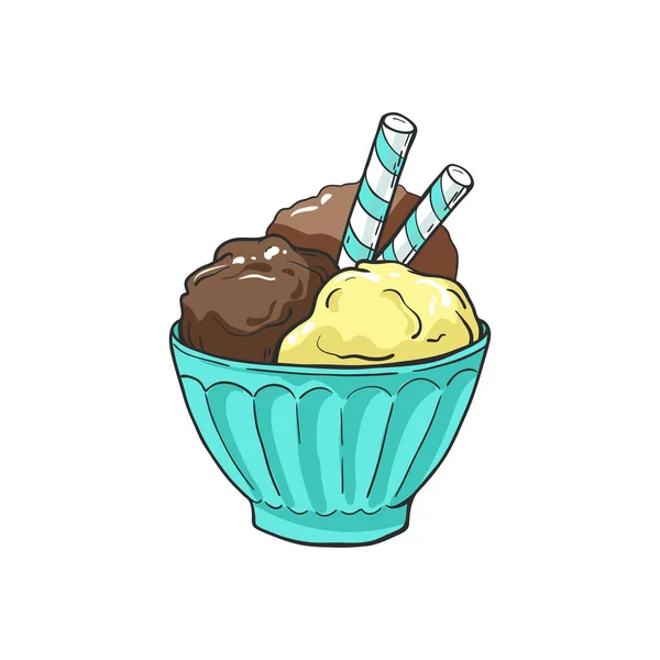 Helado Dibujos Animados Aislado Sobre Fondo Blanco Ilustración Vectorial — Archivo Imágenes Vectoriales