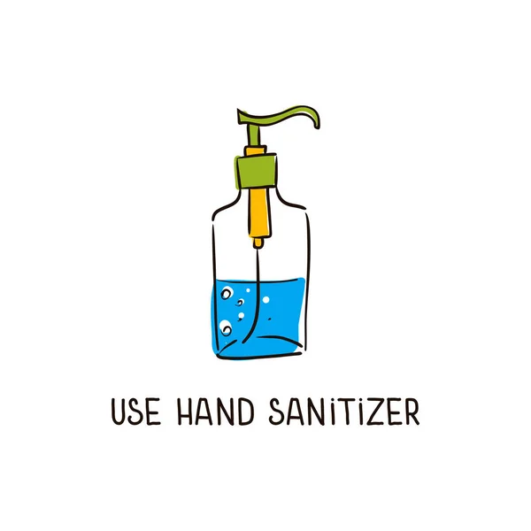 Hand Sanitizer Isolated White Background Vector Illustration — Stock Vector