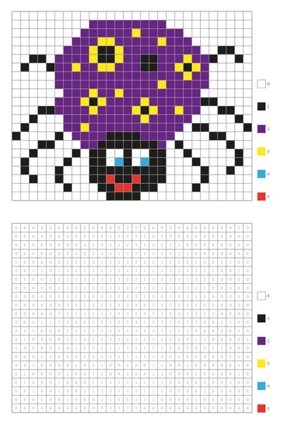 Crianças Página Para Colorir Pixel Para Colorir Aranha Dos Desenhos —  Vetores de Stock