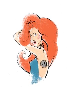 leo Burcunuz resimde güzel bir kız olarak.