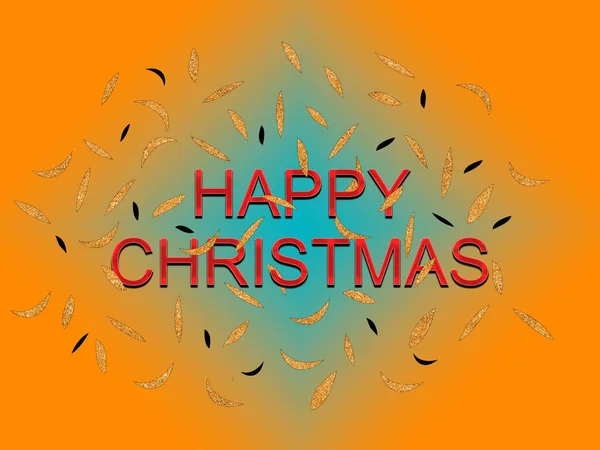 Feliz mensaje de Navidad en rojo, naranja y verde azulado. Con efecto confeti. Credo del país inespecífico, sin símbolos occidentales de árboles, nieve, etc. . —  Fotos de Stock