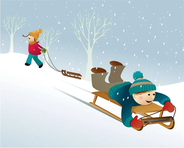 Jeux amusants d'hiver — Image vectorielle